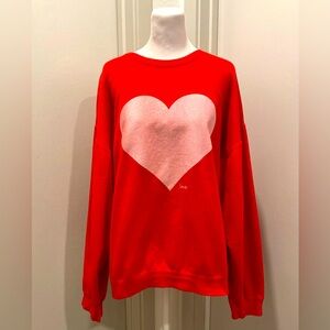 VTG Gildan Red & Pink Valentine's Day Heart Graphic Long Sleeve Crewneck Sweater